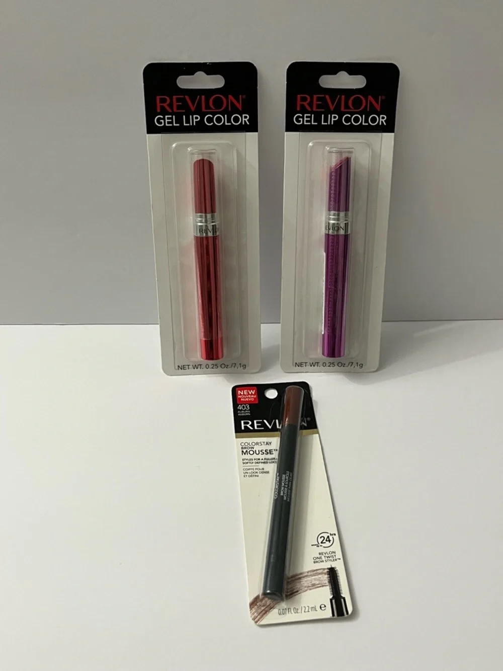 Revlon Makeup Bundle Gel Lip Color + Brow Mousse NEW